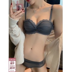 小胸内衣女聚拢平胸专用加厚bra无钢圈上托调整型文胸内裤一套装