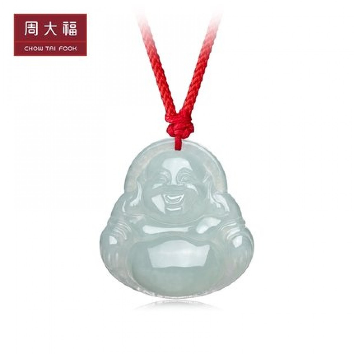 周大福珠宝首饰福态平安佛公翡翠玉吊坠K63758送礼