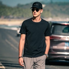 2021夏季新款上衣 时尚纯色百搭男装短袖T恤休闲纯棉男士直筒半袖